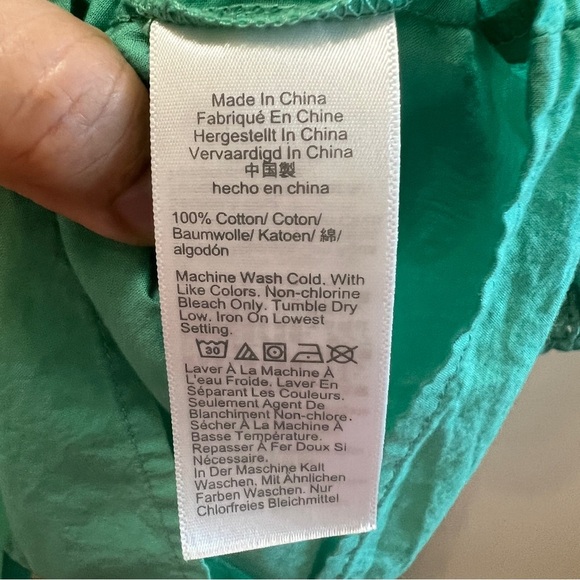 J. Crew Eyelet detail Button Down Blouse Venetian Green MP - Picture 3 of 5